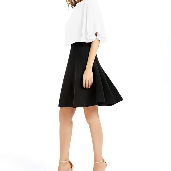 Women's Soft Chiffon Shawl Wraps Shrug for Evening Dress Wedding Cape Bolero Fla - Picture 2 of 6